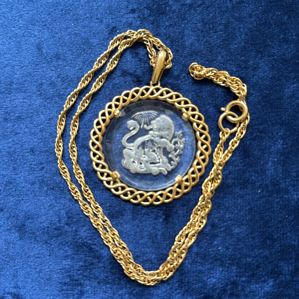 Crown Trifari Taurus astrology necklace